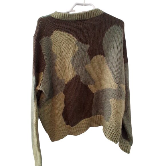 Wooden Ships Paola Buendia sweater womens X/S camo oversized acrylic wool mohair - Picture 2 of 6